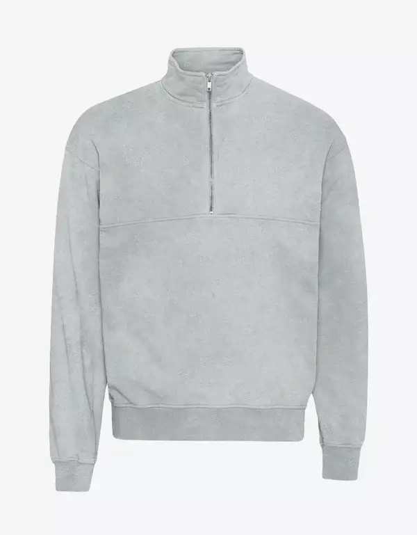Colorful Standard Organic Quarter Zip Faded Grey unisex hellgrau
